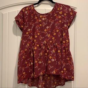 Xhilaration Short Sleeve Floral Blouse